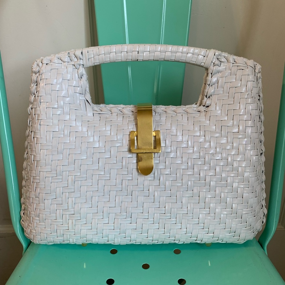 Vintage Danieli White Woven Handbag - Picture 1 of 9